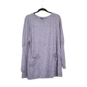 Andree by Unit Purple Heathered Sweater with Pockets Medium